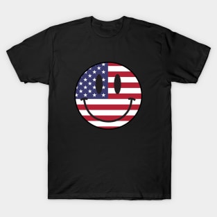 US Flag Smiley Face T-Shirt